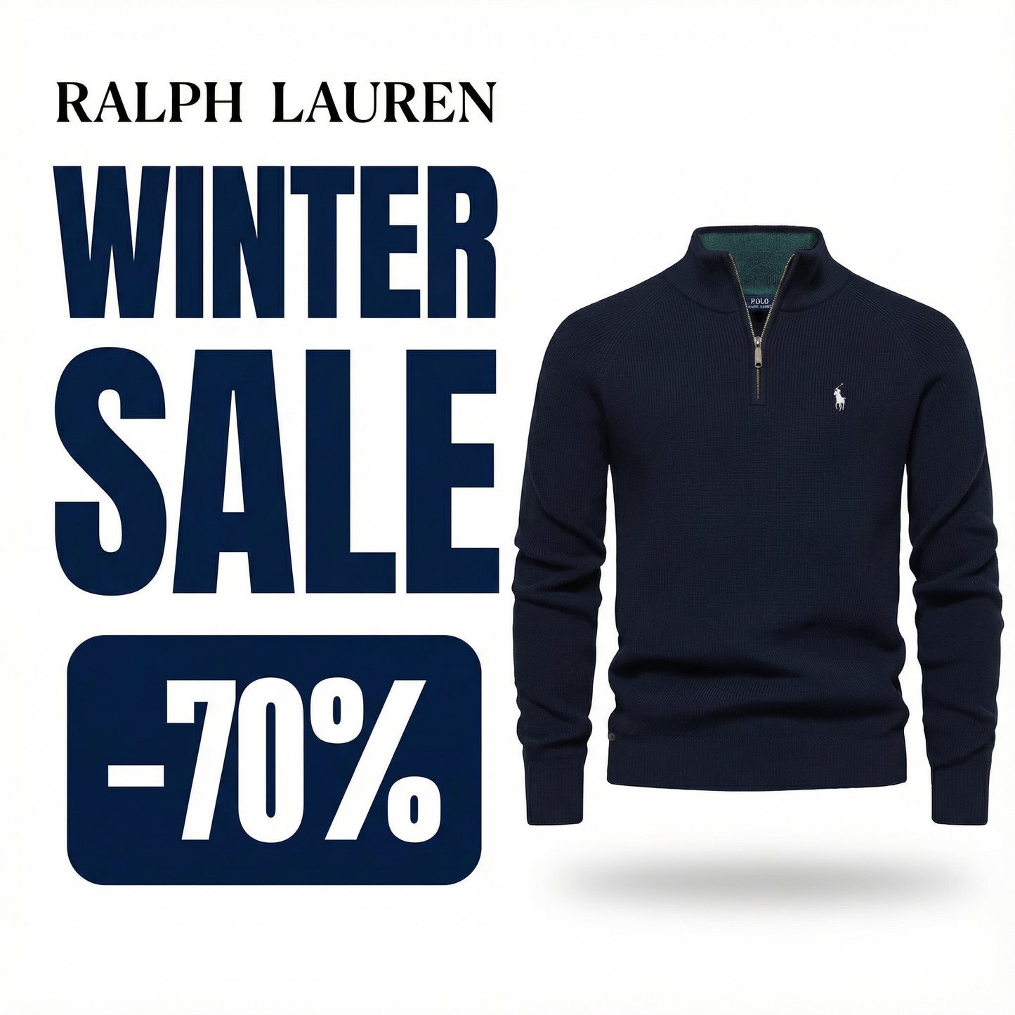 Ralph Lauren Zip Collar Sweater (Winter Sale)